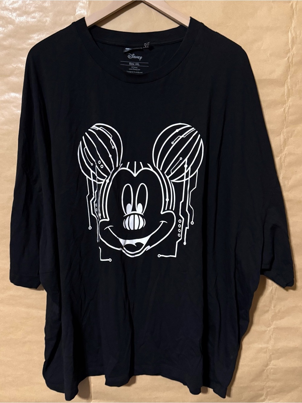 ASOS Disney Mickey Mouse Circuit Graphic T-Shirt Black 4XL